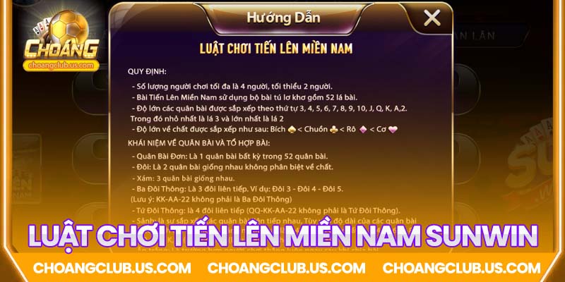 Chi tiết luật chơi Tiến lên miền nam Sunwin